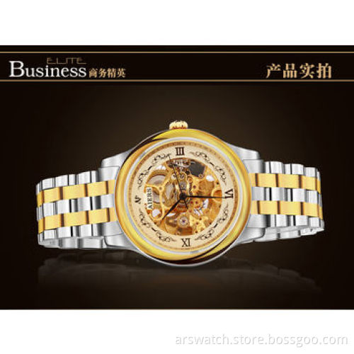 New antique automatic mechanical skeleton watch, with stainless steel case, automatic movement